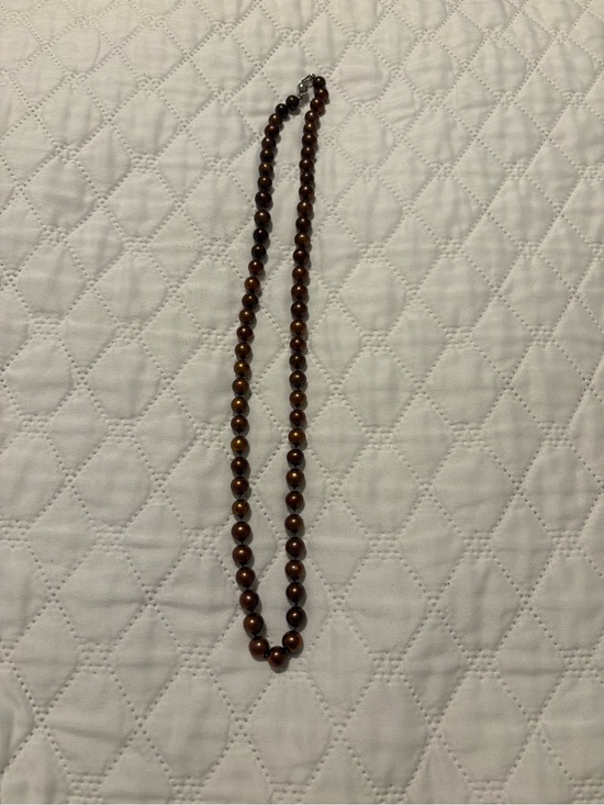 Unbranded Jewelry - Chocolate Pearl Necklace with Sterling Silver Clasp